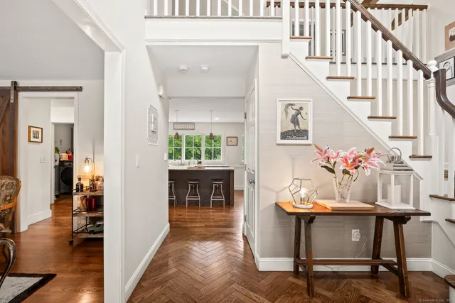 a view of living room and dining room