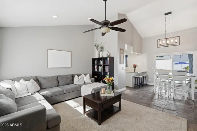 a living room with furniture