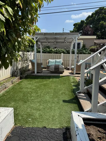 a outdoor living space with furniture