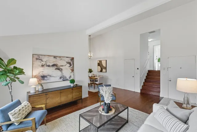 a living room with furniture