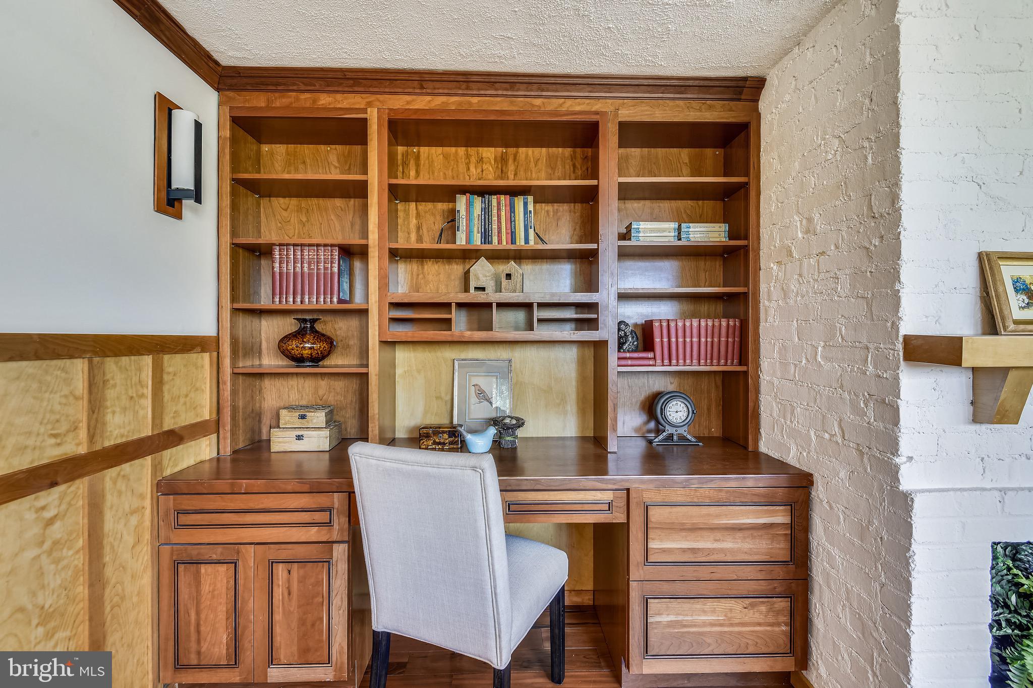 3003 Cedar Hill Road Falls Church, VA 22042 - Photo 20 of 40 Built-in desk in family room with birch paneling.