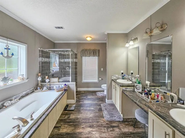 a large living room with a large window