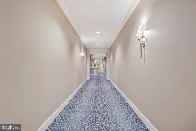 a view of hallway with stairs