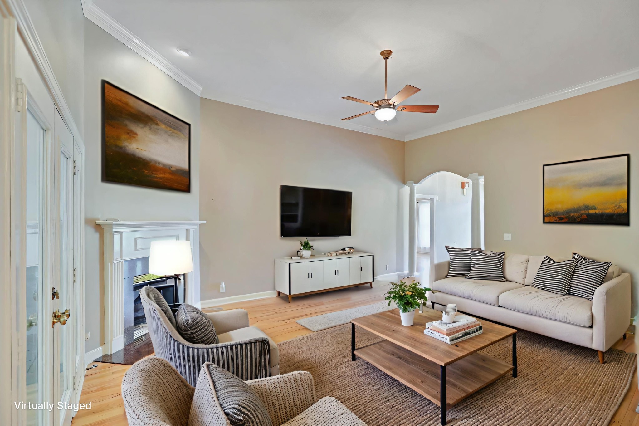 358 Spring Valley Drive Cottontown, TN 37048 - Photo 3 of 67 a living room with furniture and a flat screen tv