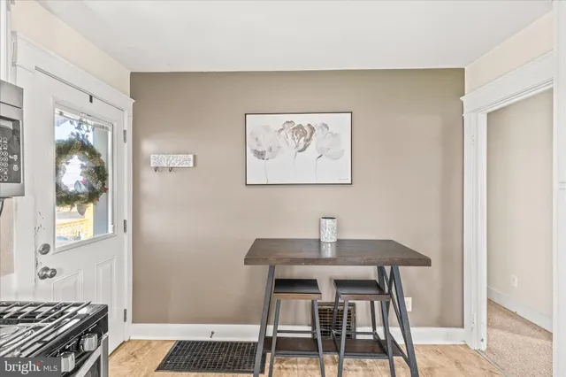 a workspace with furniture and window