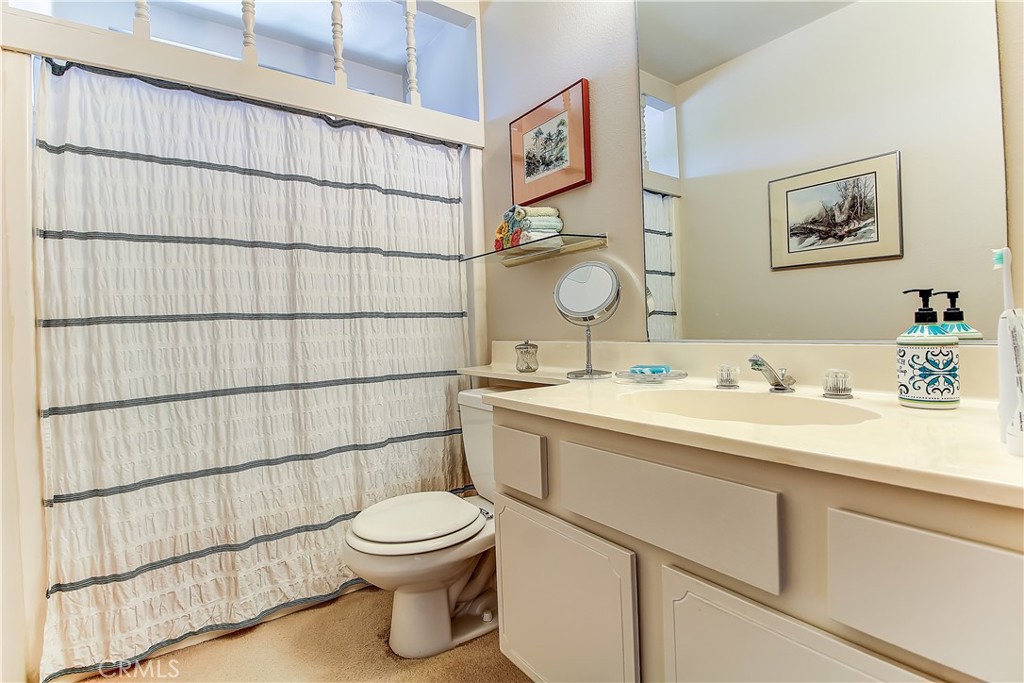 6618 Wintertree Drive Riverside, CA 92506 - Photo 29 of 37 a bathroom with a sink a toilet and shower
