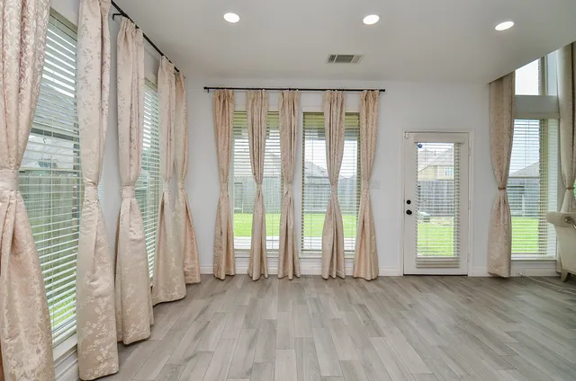 a view of an empty walk in closet