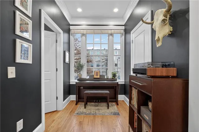 a room with furniture and a window