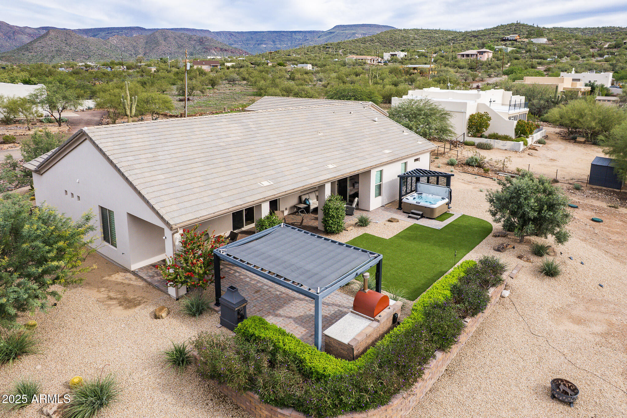 2049 East Gaffney Road New River, AZ 85087 - Photo 5 of 77 an aerial view of residential houses with outdoor space and ocean view
