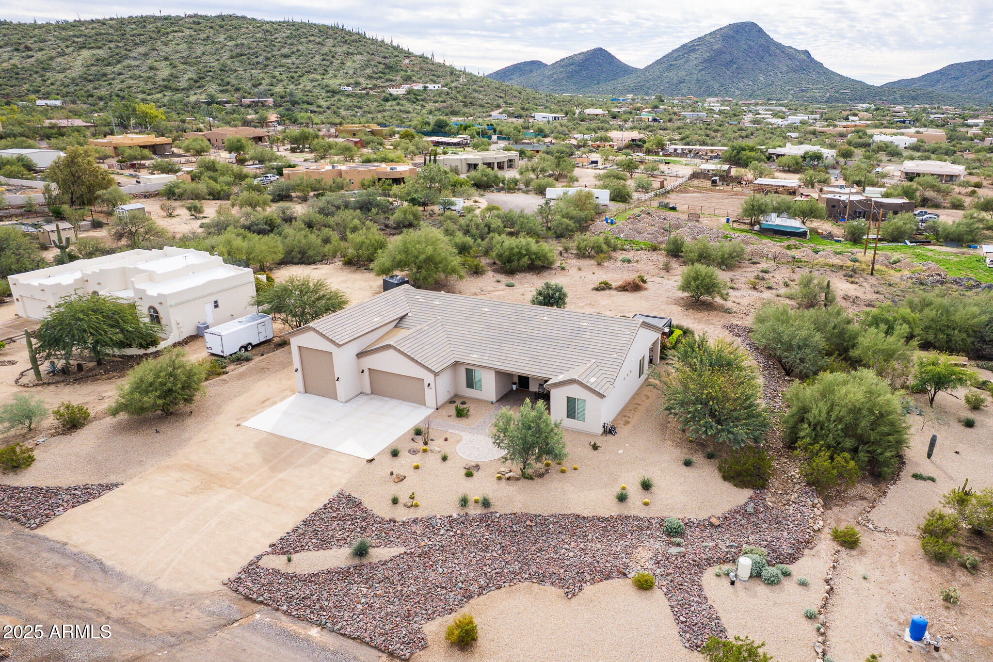 2049 East Gaffney Road New River, AZ 85087 - Photo 74 of 77 an aerial view of residential houses with outdoor space