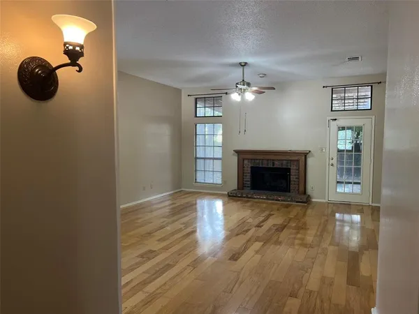 a view of a livingroom with a fireplace