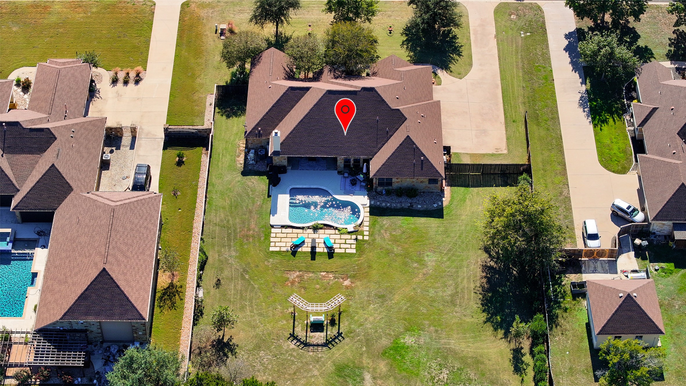 Undisclosed Address Georgetown, TX 78633 - Photo 35 of 39 an aerial view of residential house with outdoor space and swimming pool
