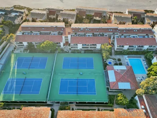 an aerial view of multiple houses