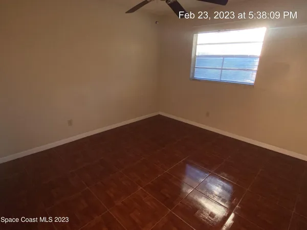 an empty room with a window