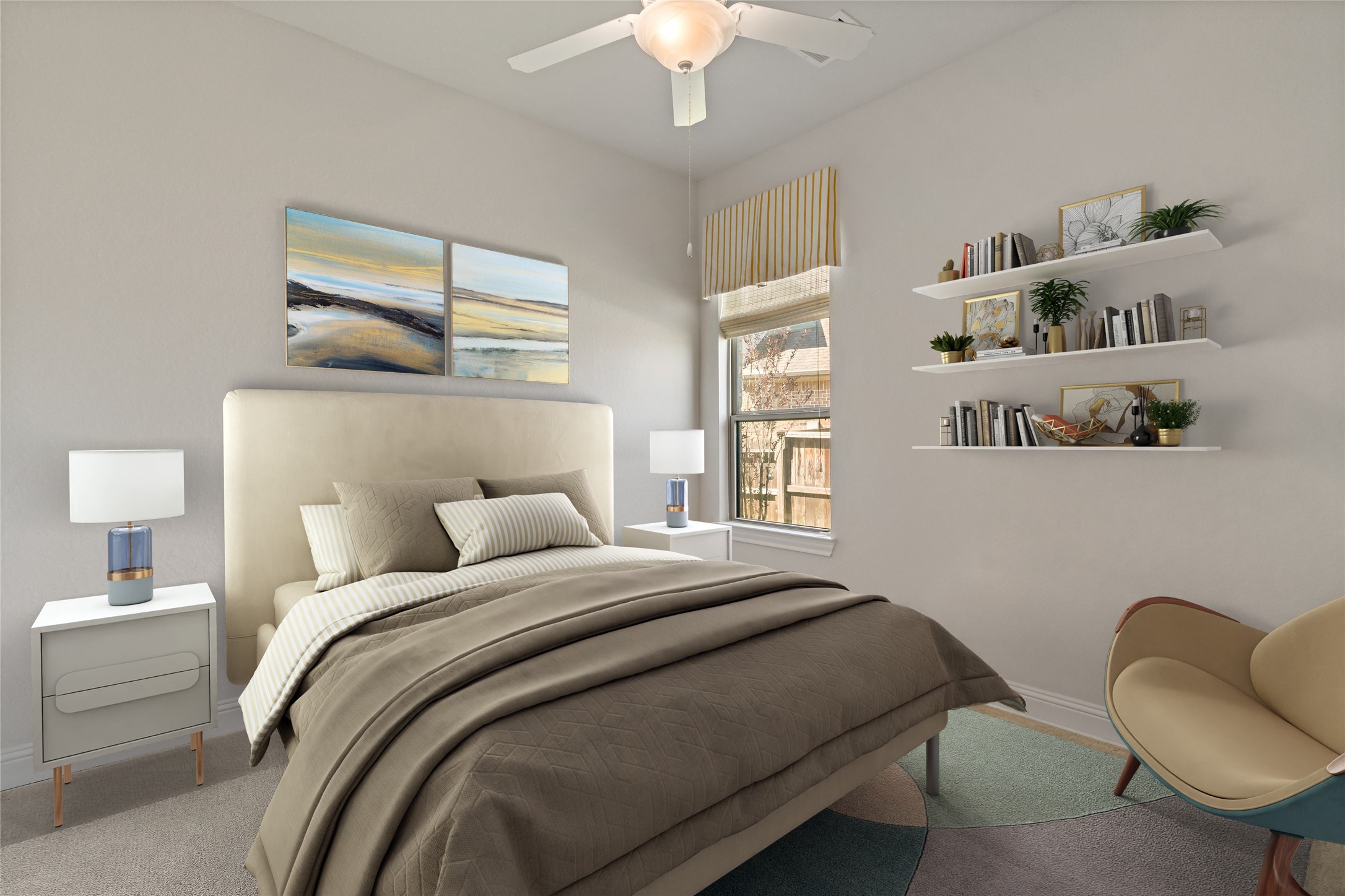 4802 Gingerwood Trace Lane Rosharon, TX 77583 - Photo 15 of 44 a bedroom with a bed and a chandelier