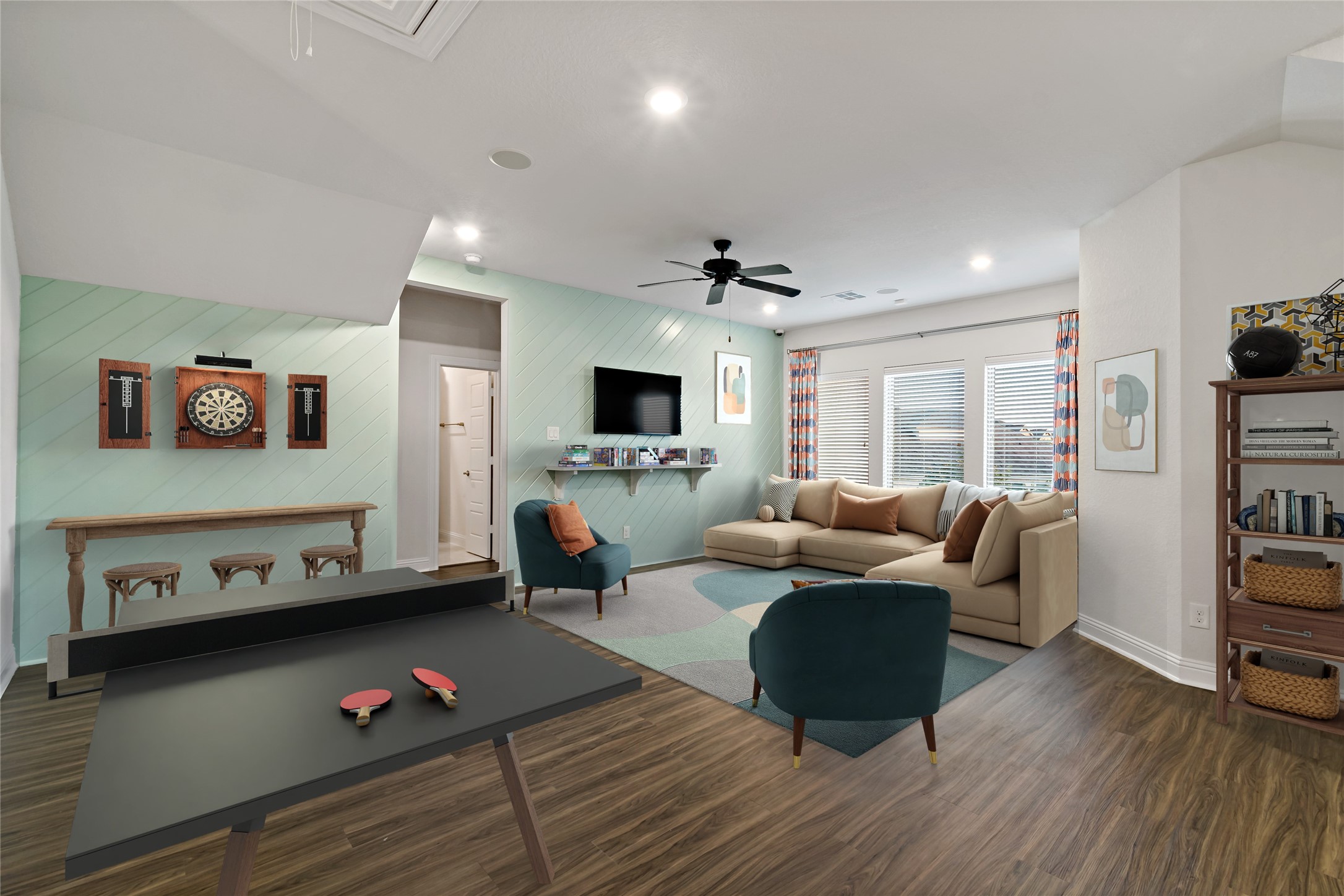 4802 Gingerwood Trace Lane Rosharon, TX 77583 - Photo 33 of 44 a living room with furniture and a flat screen tv