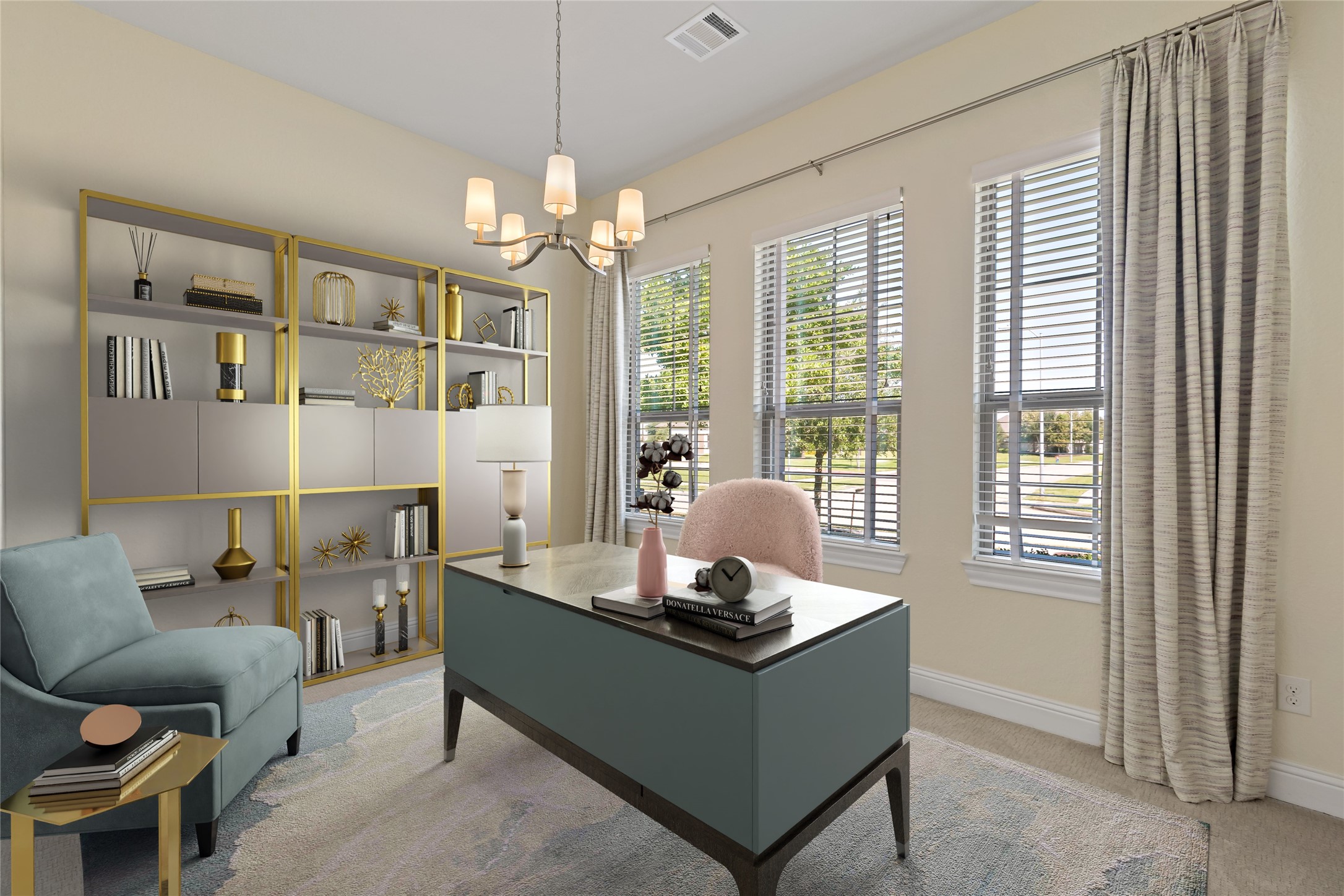4802 Gingerwood Trace Lane Rosharon, TX 77583 - Photo 4 of 44 a living room with furniture and a chandelier