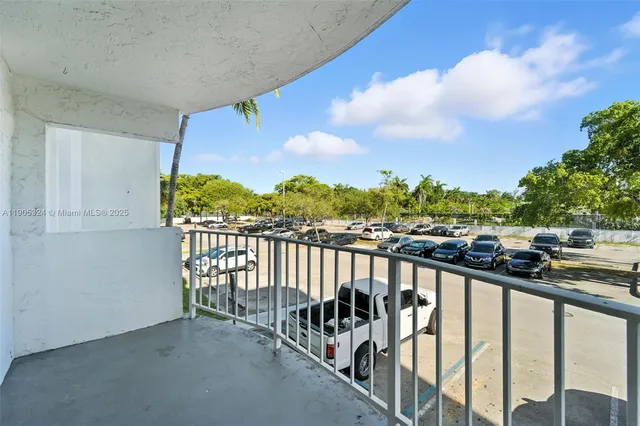 a view of city from a balcony