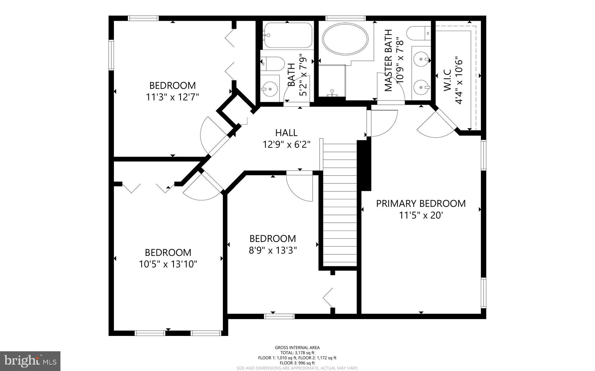 7723 Rotherham Drive Hanover, MD 21076 - Photo 41 of 41 Upper Level Floor Plan