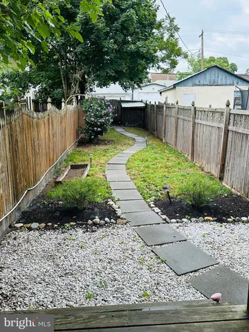 a view of a backyard with a garden