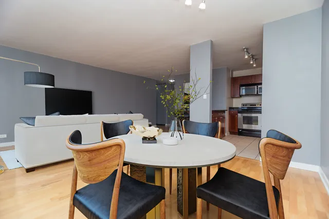 a living room with furniture and a couch