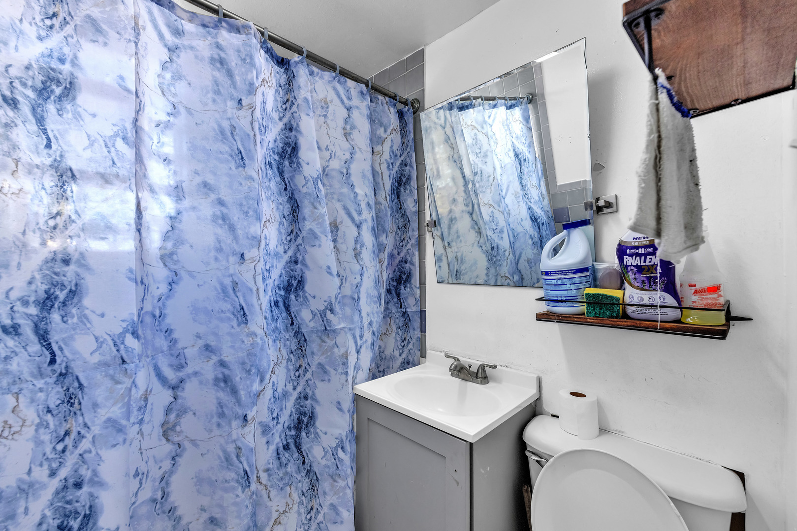 5114 South Justine Street Chicago, IL 60609 - Photo 18 of 37 a bathroom with a sink toilet and mirror