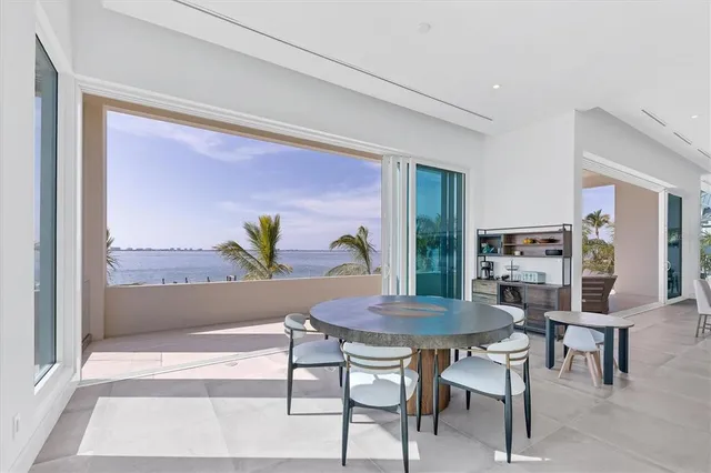 a view of ocean from a balcony