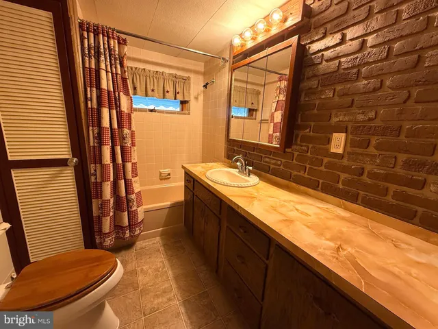 a bathroom with a sink a toilet a mirror and shower