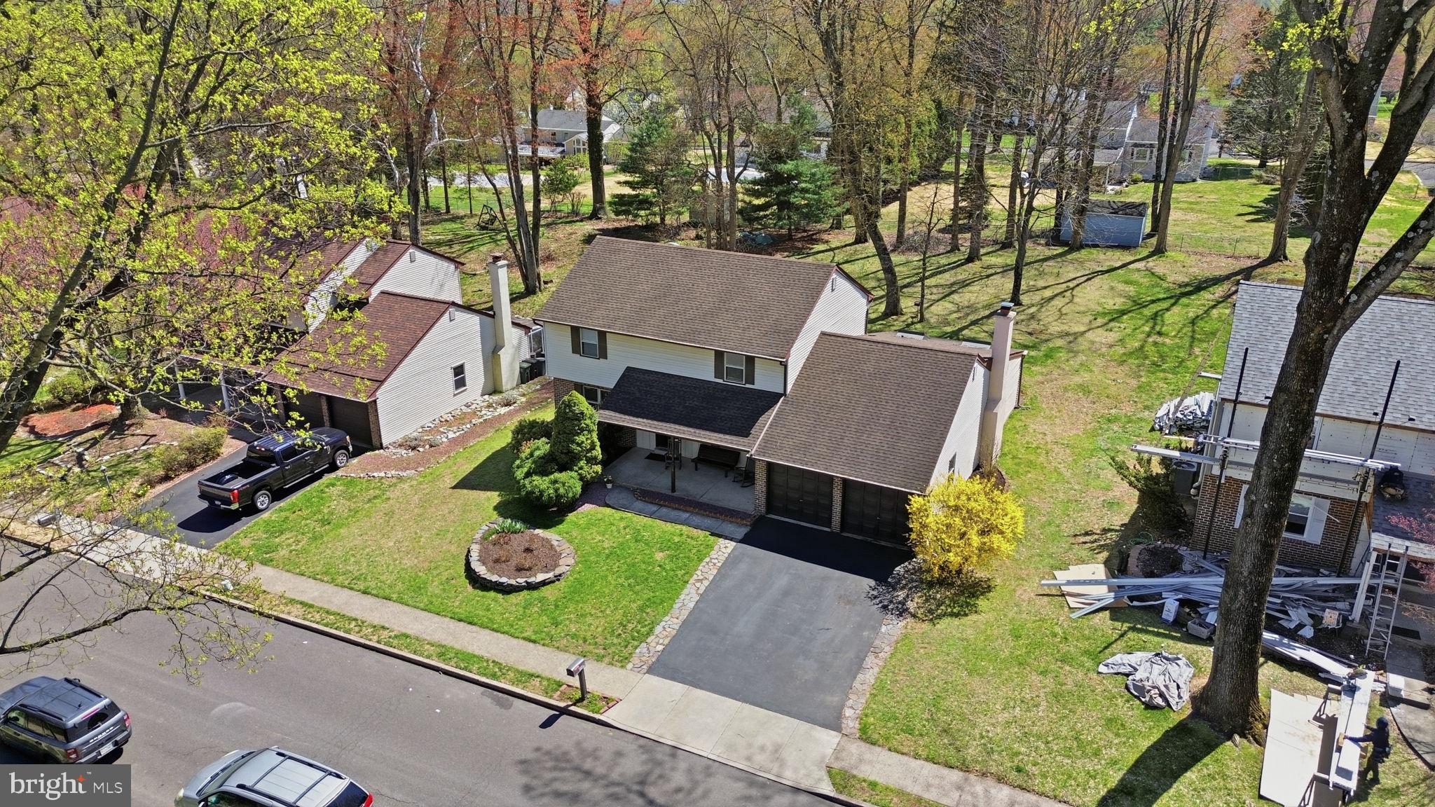 739 Bridgeview Road Feasterville-Trevose, PA 19053 - Photo 34 of 46 an aerial view of a house with garden space and street view