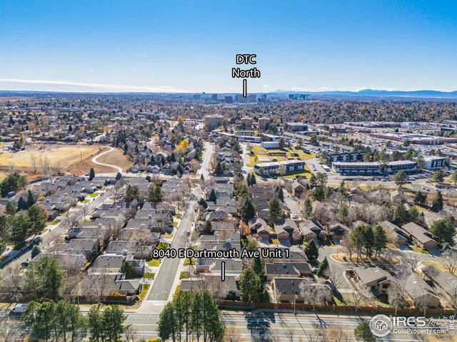 an aerial view of a city