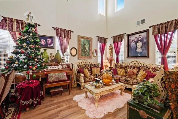 a living room filled with furniture and a couch