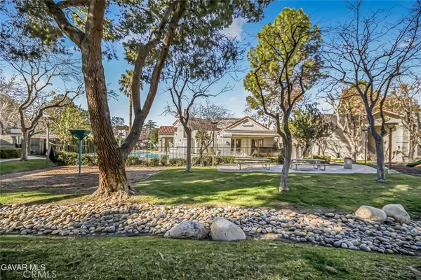 a view of a yard with a tree
