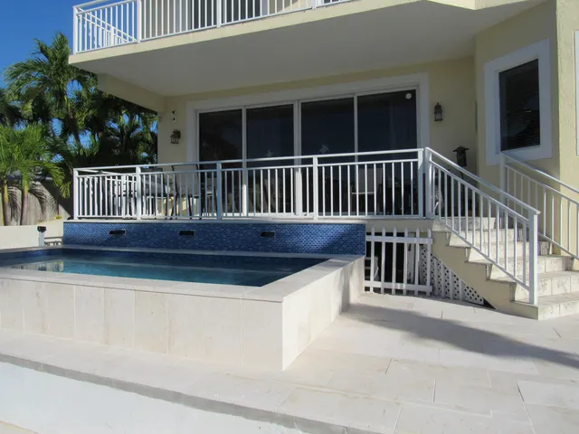 a view of wooden balcony