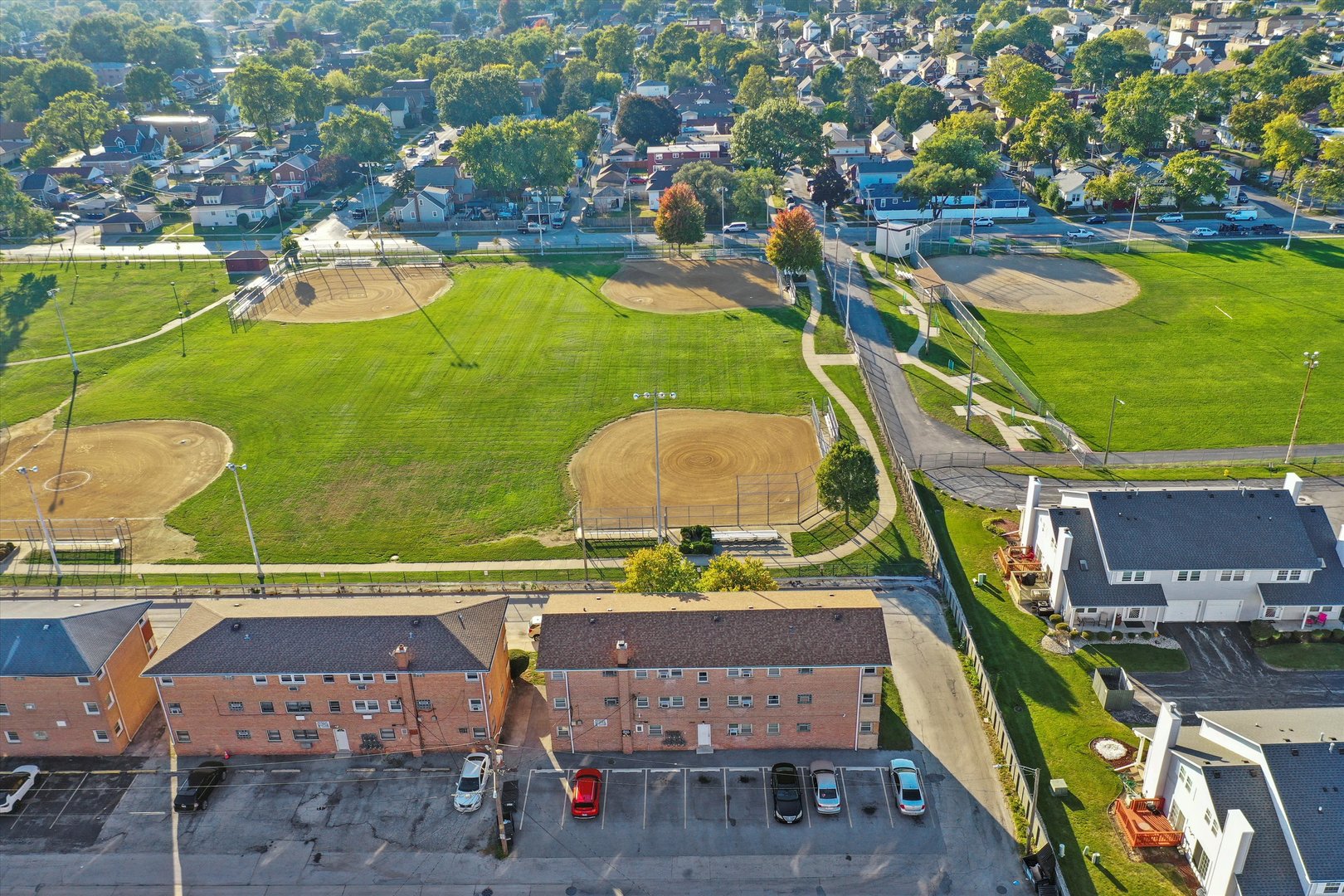12909 Page Street Blue Island, IL 60406 - Photo 5 of 19 an aerial view of a house with a garden and outdoor seating