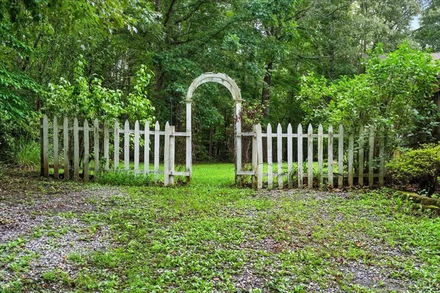 a view of a backyard