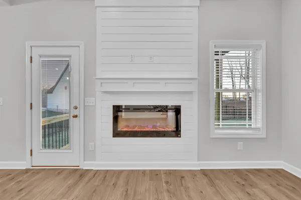 a view of livingroom and front door