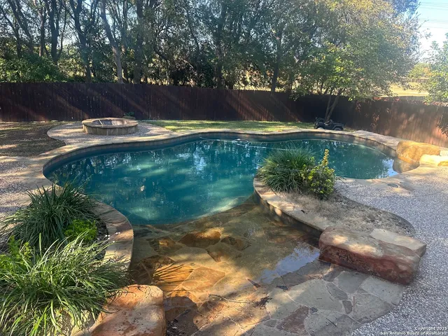 a view of a lake from a yard