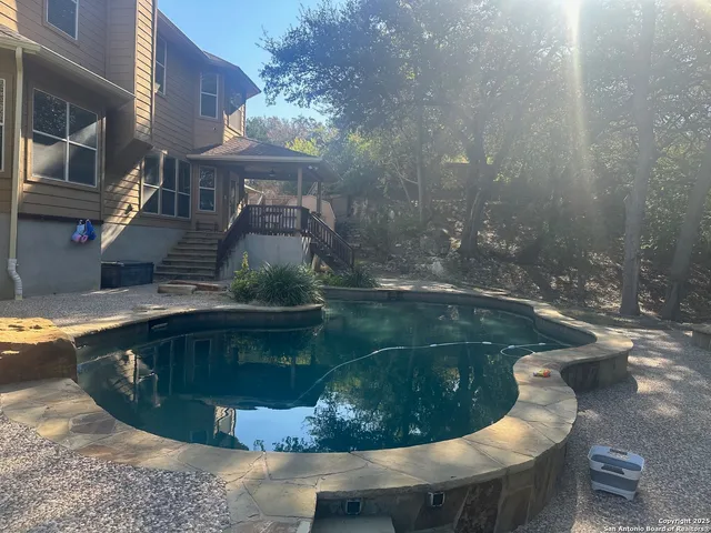 a view of a fountain in the middle of a house