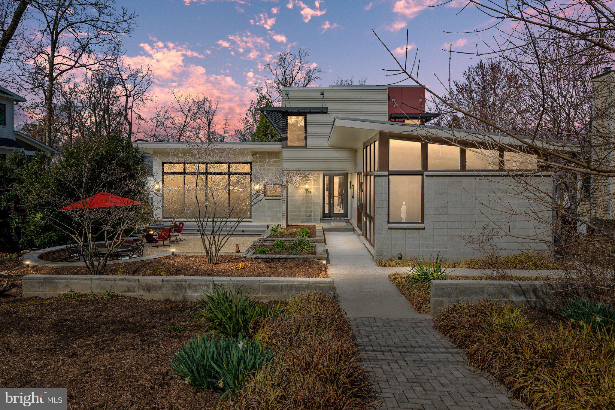 a house view with a garden space