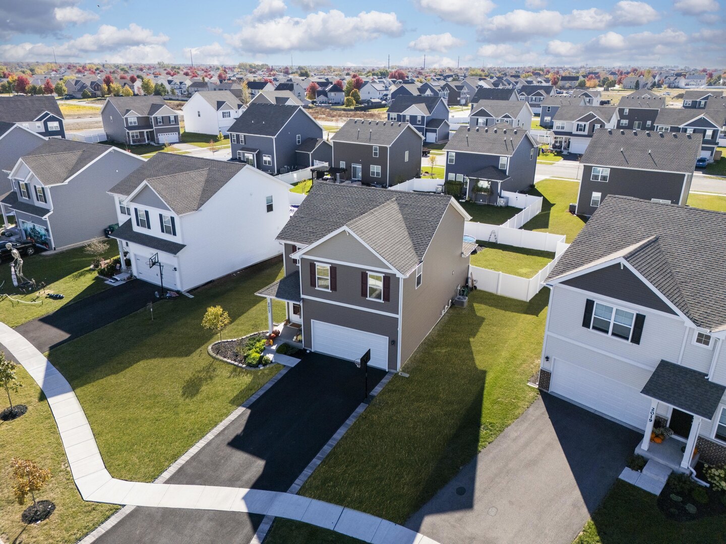 2017 Lilyana Lane Plainfield, IL 60586 - Photo 33 of 43 an aerial view of a house with a garden