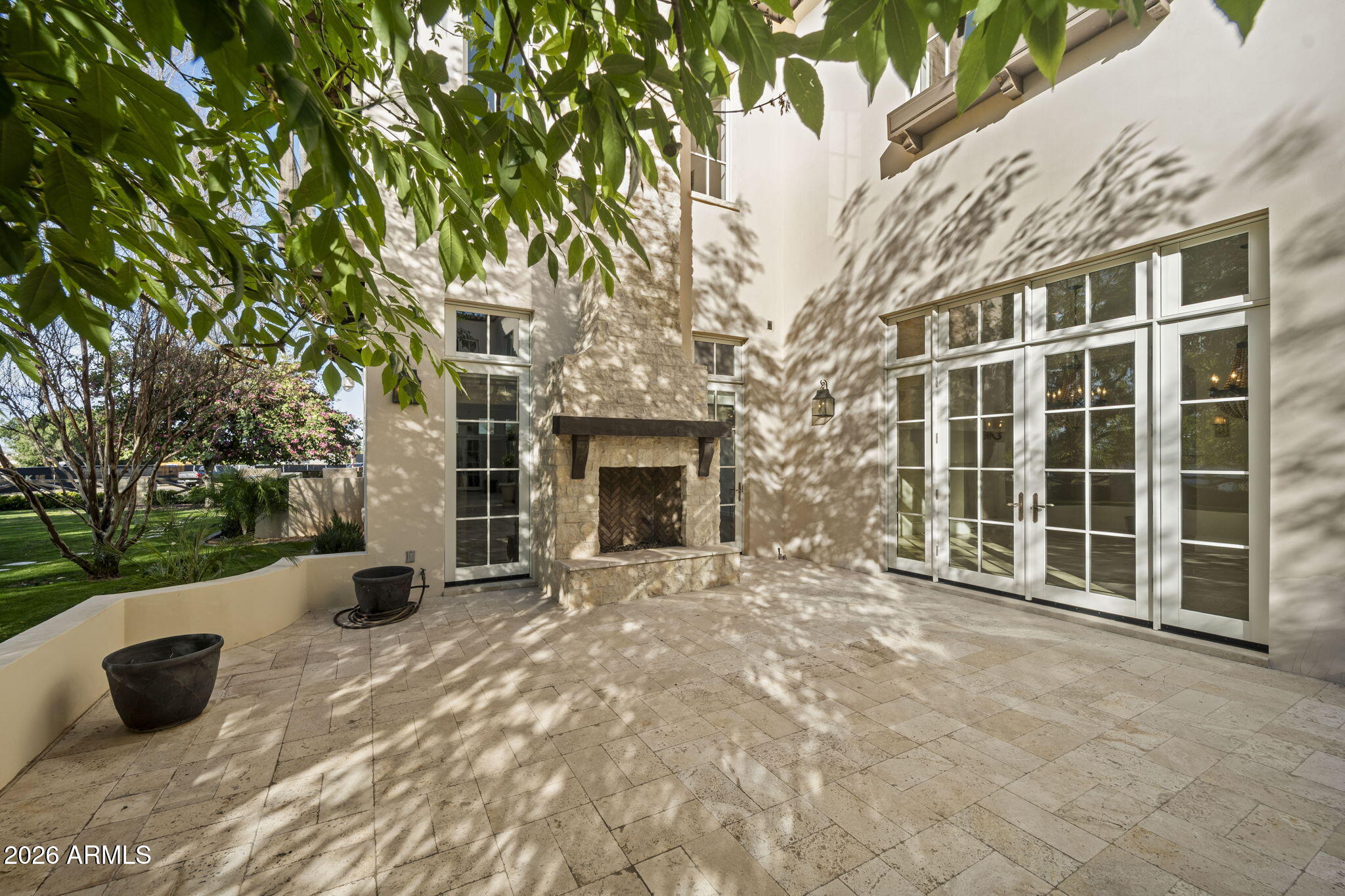 5402 East Exeter Boulevard Phoenix, AZ 85018 - Photo 5 of 110 Exeter Blvd Front Courtyard Fireplace