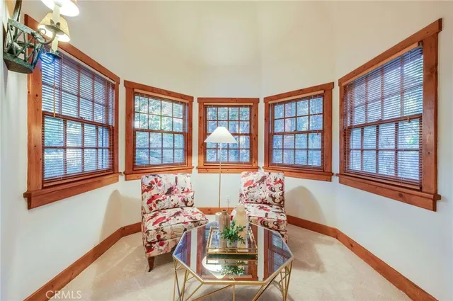 a view of a building with brick walls