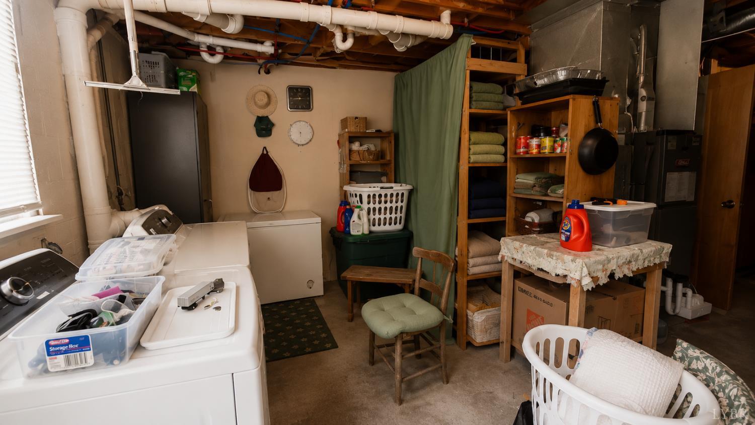 2346 Mitchell Mill Road Gladys, VA 24554 - Photo 21 of 38 a utility room with a refrigerator and washer