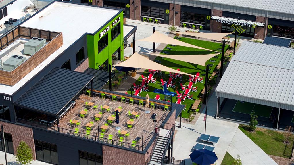 10814 Spring Lake Road Frisco, TX 75035 - Photo 34 of 40 an aerial view of a house with a garden and patio