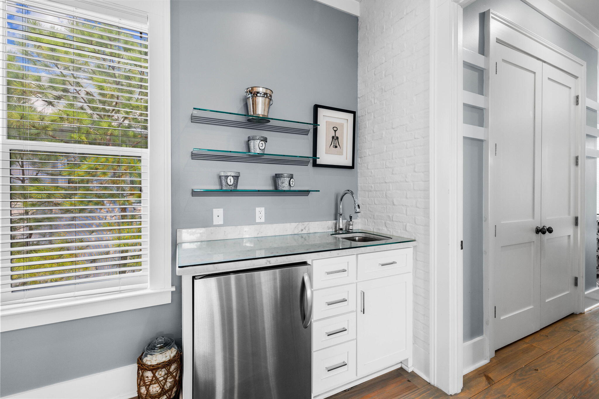52 Pine Crest Circle Inlet Beach, FL 32461 - Photo 31 of 49 a kitchen with granite countertop a sink and a window