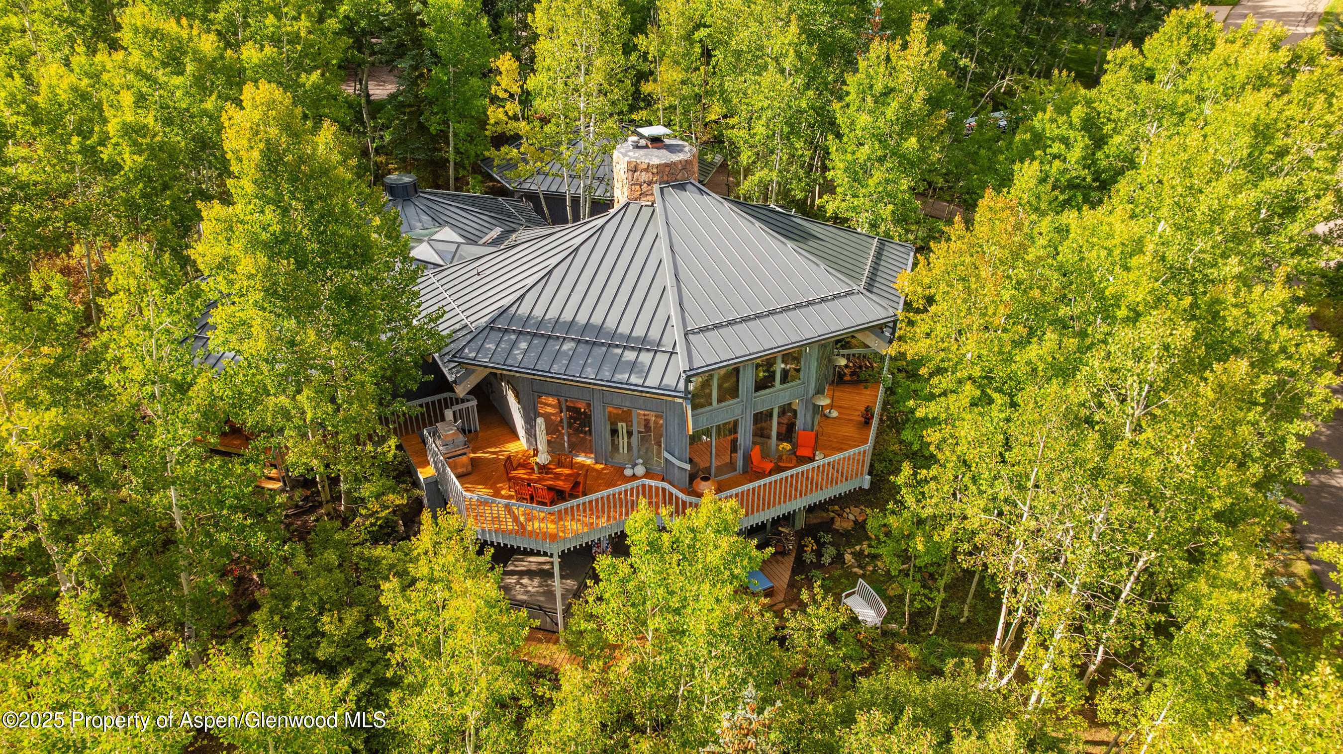 239 Antler Ridge Lane Snowmass Village, CO 81615 - Photo 2 of 50 a backyard of a house with table and chairs