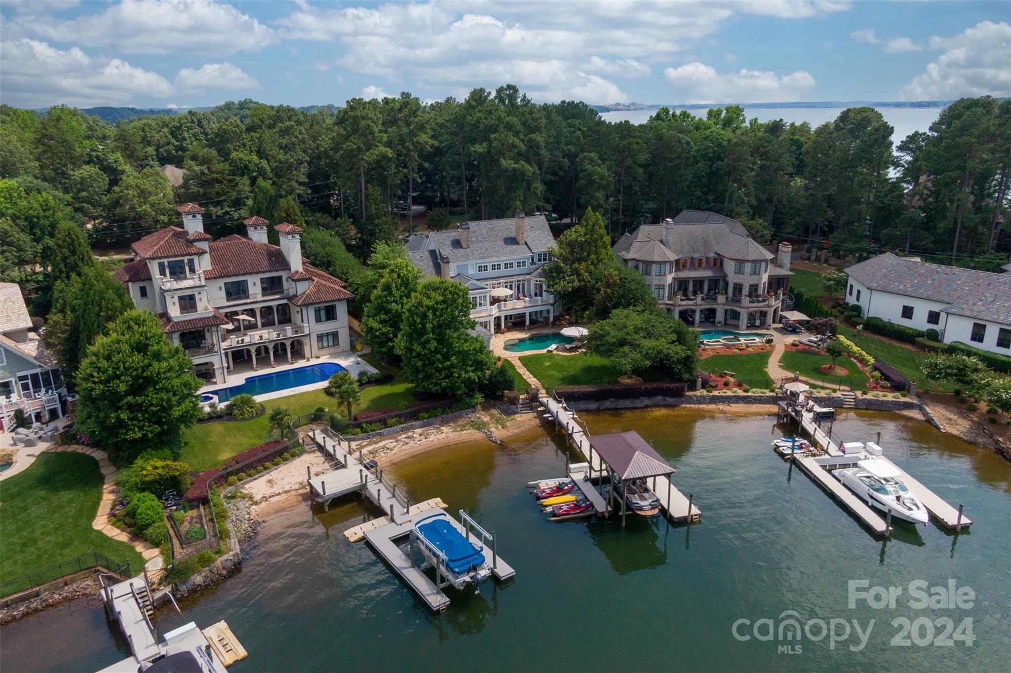 15515 Jetton Road Cornelius, NC 28031 - Photo 6 of 48 an aerial view of a house with swimming pool outdoor seating and yard