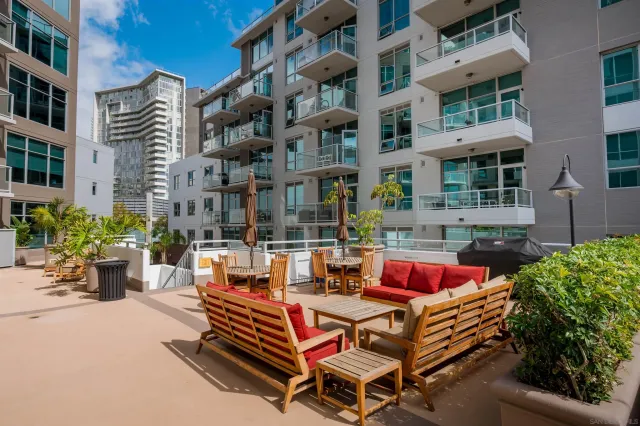 a outdoor space with a couch