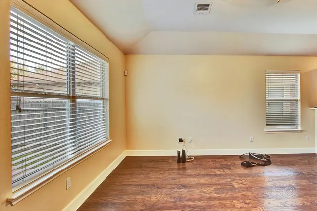 a view of a livingroom with a window