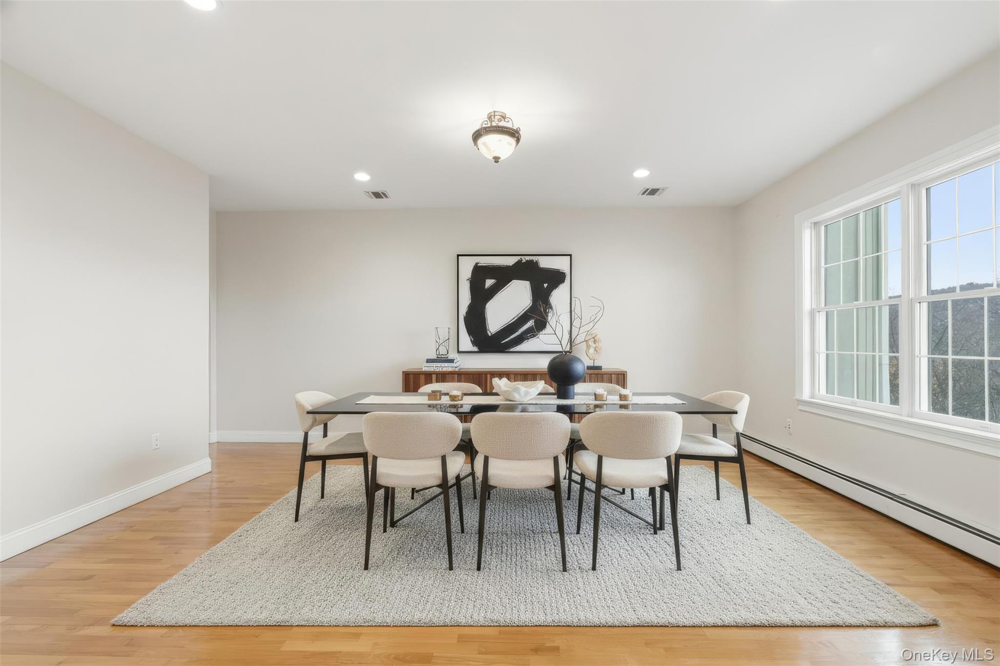 54 Pyngyp Road Stony Point, NY 10980 - Photo 7 of 28 Dining space featuring light wood-style floors, recessed lighting, and baseboard heating